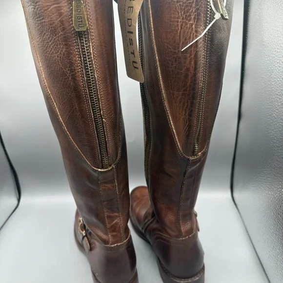 BED STU Glaye wide calf brown boots 7.5 - Picture 3 of 7